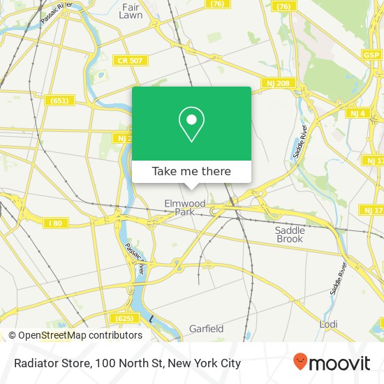 Mapa de Radiator Store, 100 North St