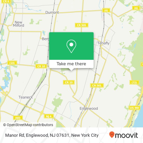 Mapa de Manor Rd, Englewood, NJ 07631