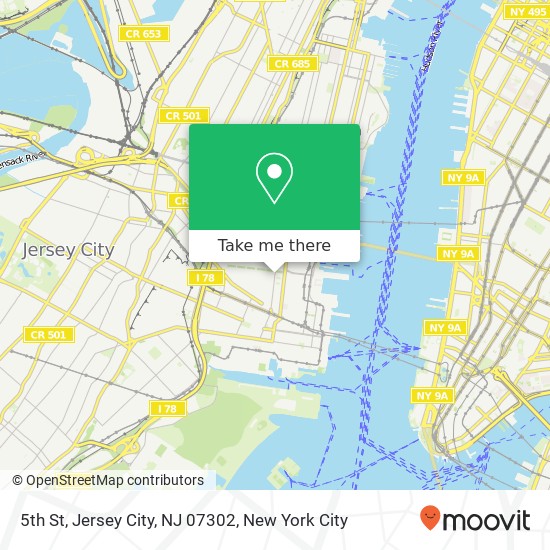 5th St, Jersey City, NJ 07302 map