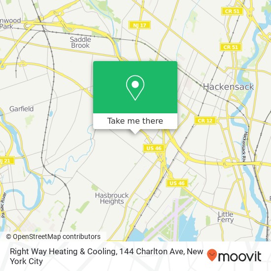 Mapa de Right Way Heating & Cooling, 144 Charlton Ave