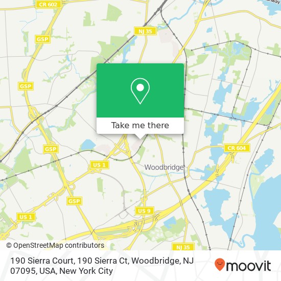 190 Sierra Court, 190 Sierra Ct, Woodbridge, NJ 07095, USA map