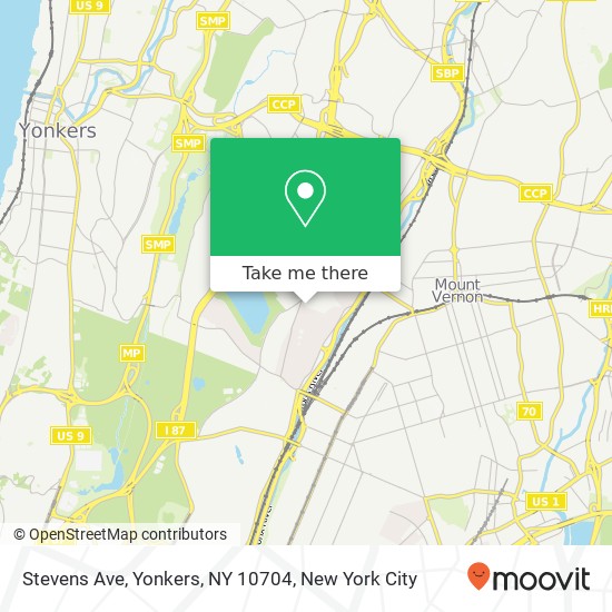 Stevens Ave, Yonkers, NY 10704 map