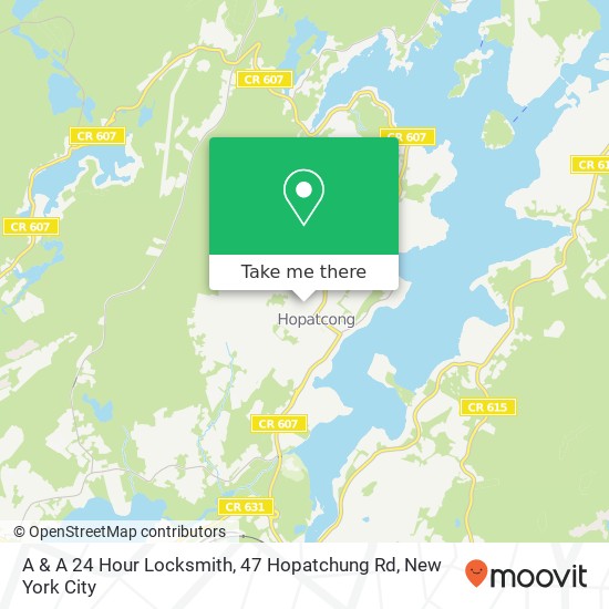 A & A 24 Hour Locksmith, 47 Hopatchung Rd map