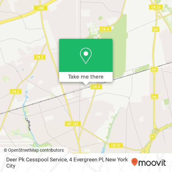 Mapa de Deer Pk Cesspool Service, 4 Evergreen Pl