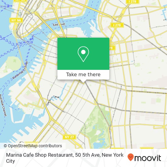 Mapa de Marina Cafe Shop Restaurant, 50 5th Ave