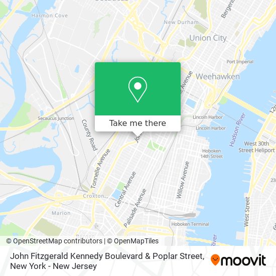 Mapa de John Fitzgerald Kennedy Boulevard & Poplar Street