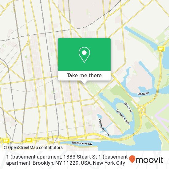 1 (basement apartment, 1883 Stuart St 1 (basement apartment, Brooklyn, NY 11229, USA map