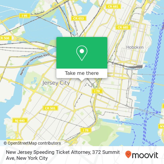 Mapa de New Jersey Speeding Ticket Attorney, 372 Summit Ave