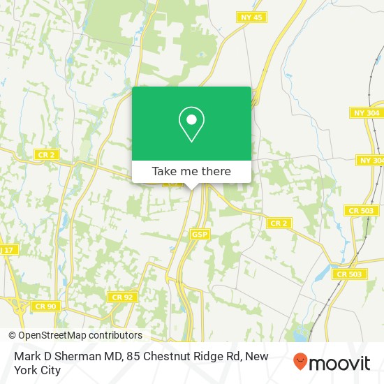 Mapa de Mark D Sherman MD, 85 Chestnut Ridge Rd