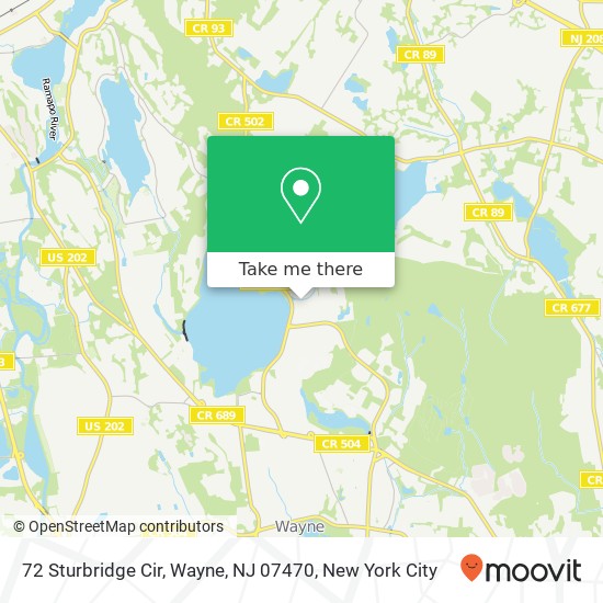 Mapa de 72 Sturbridge Cir, Wayne, NJ 07470