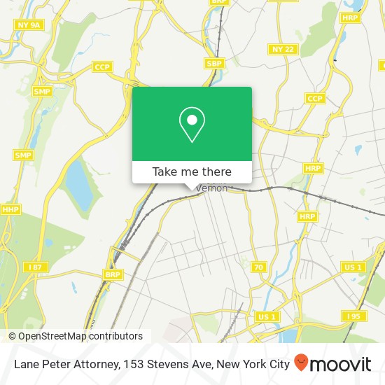 Mapa de Lane Peter Attorney, 153 Stevens Ave