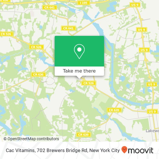 Mapa de Cac Vitamins, 702 Brewers Bridge Rd