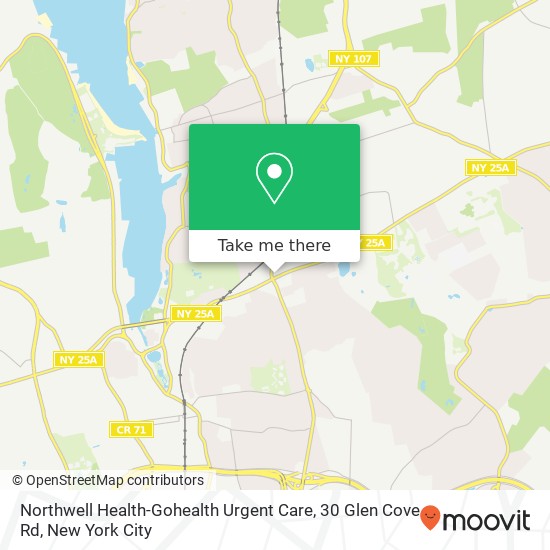 Mapa de Northwell Health-Gohealth Urgent Care, 30 Glen Cove Rd