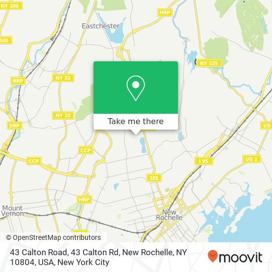 Mapa de 43 Calton Road, 43 Calton Rd, New Rochelle, NY 10804, USA