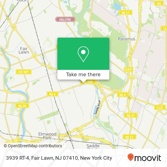 Mapa de 3939 RT-4, Fair Lawn, NJ 07410