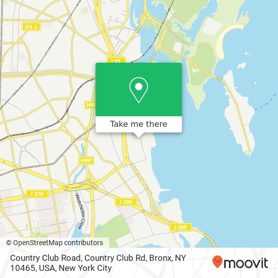 Mapa de Country Club Road, Country Club Rd, Bronx, NY 10465, USA