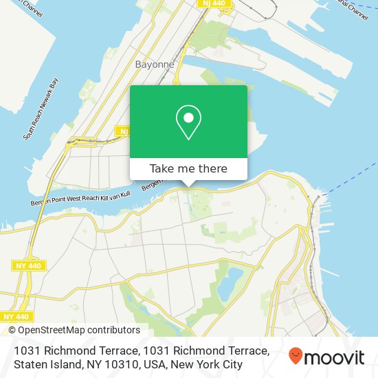 Mapa de 1031 Richmond Terrace, 1031 Richmond Terrace, Staten Island, NY 10310, USA