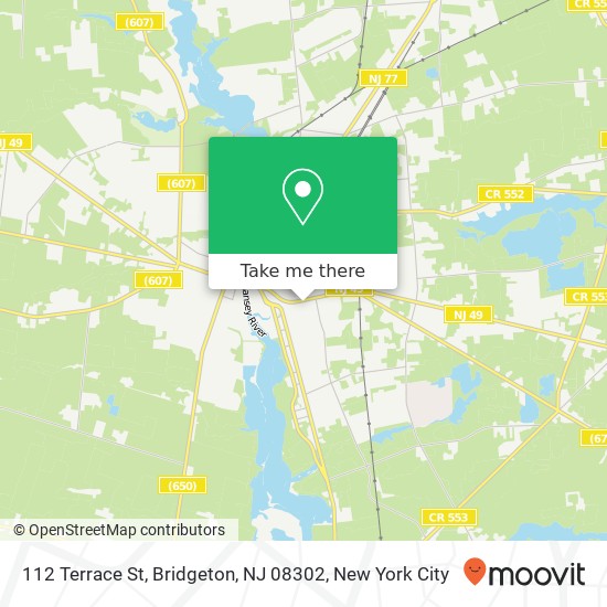 Mapa de 112 Terrace St, Bridgeton, NJ 08302