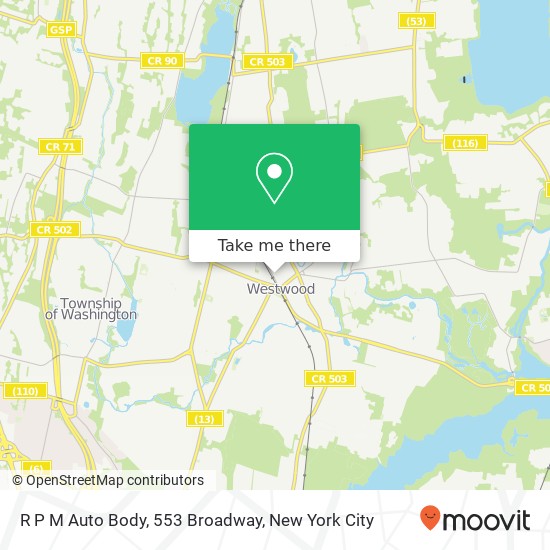 Mapa de R P M Auto Body, 553 Broadway