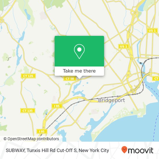 Mapa de SUBWAY, Tunxis Hill Rd Cut-Off S