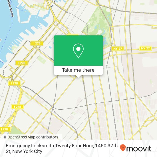 Emergency Locksmith Twenty Four Hour, 1450 37th St map