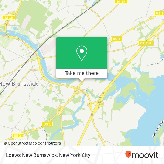 Loews New Burnswick map