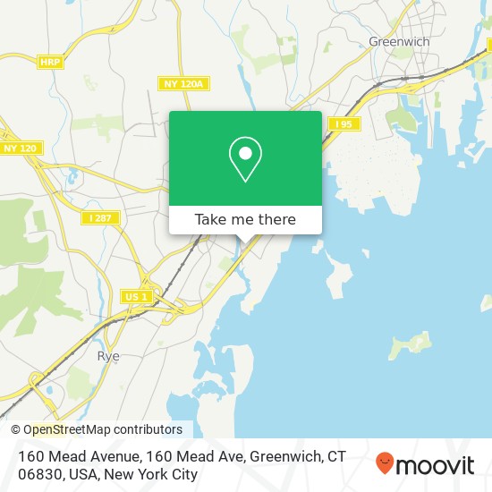 Mapa de 160 Mead Avenue, 160 Mead Ave, Greenwich, CT 06830, USA