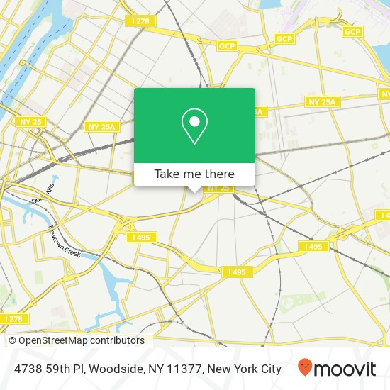 Mapa de 4738 59th Pl, Woodside, NY 11377