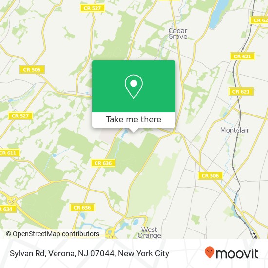Mapa de Sylvan Rd, Verona, NJ 07044