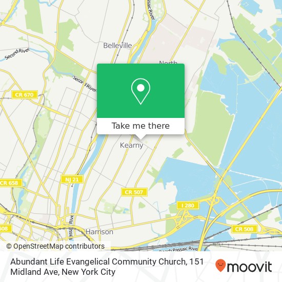 Mapa de Abundant Life Evangelical Community Church, 151 Midland Ave