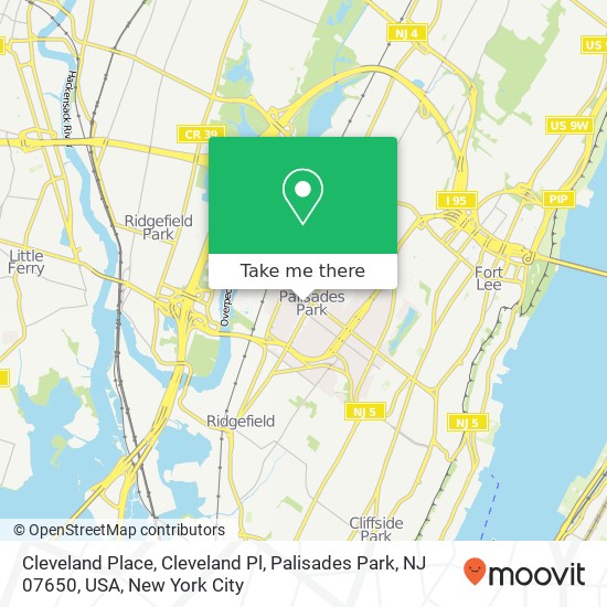 Cleveland Place, Cleveland Pl, Palisades Park, NJ 07650, USA map