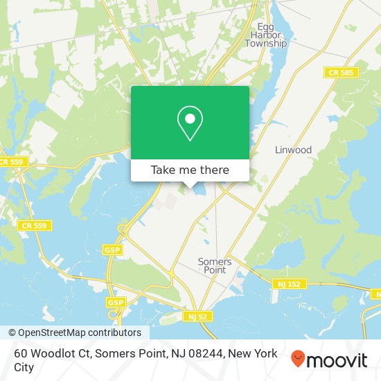 Mapa de 60 Woodlot Ct, Somers Point, NJ 08244