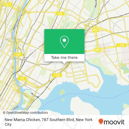 Mapa de New Mama Chicken, 787 Southern Blvd