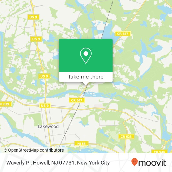 Mapa de Waverly Pl, Howell, NJ 07731