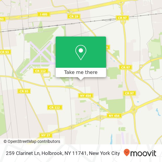 Mapa de 259 Clarinet Ln, Holbrook, NY 11741