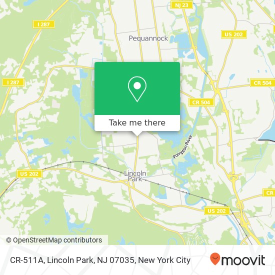 Mapa de CR-511A, Lincoln Park, NJ 07035