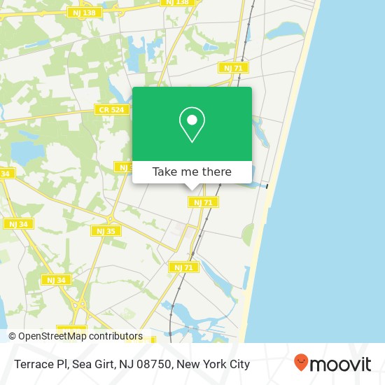 Mapa de Terrace Pl, Sea Girt, NJ 08750