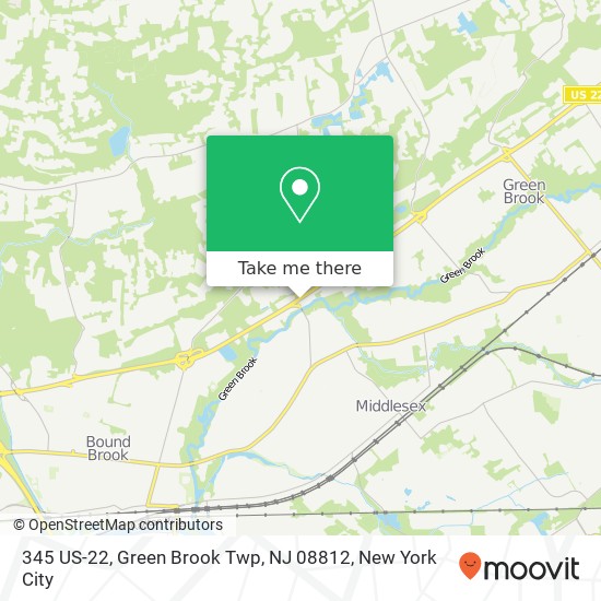 Mapa de 345 US-22, Green Brook Twp, NJ 08812