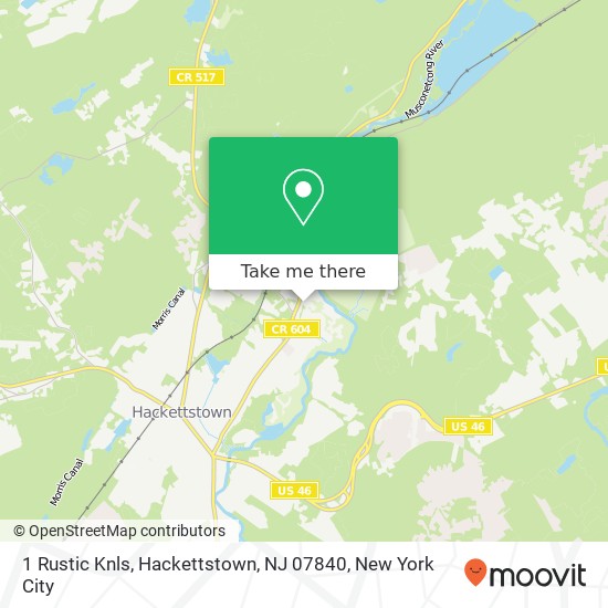 Mapa de 1 Rustic Knls, Hackettstown, NJ 07840