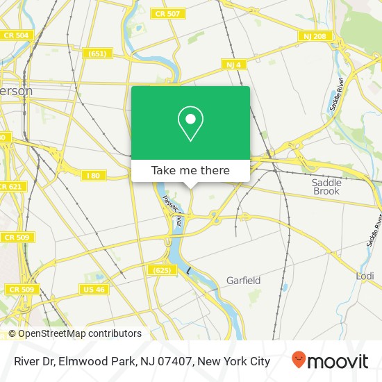 Mapa de River Dr, Elmwood Park, NJ 07407