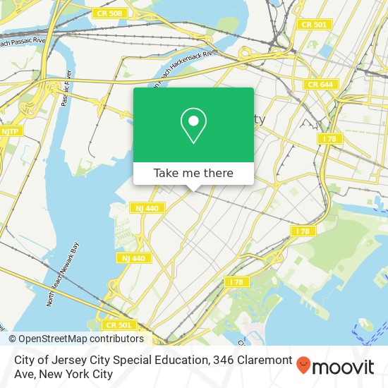 City of Jersey City Special Education, 346 Claremont Ave map