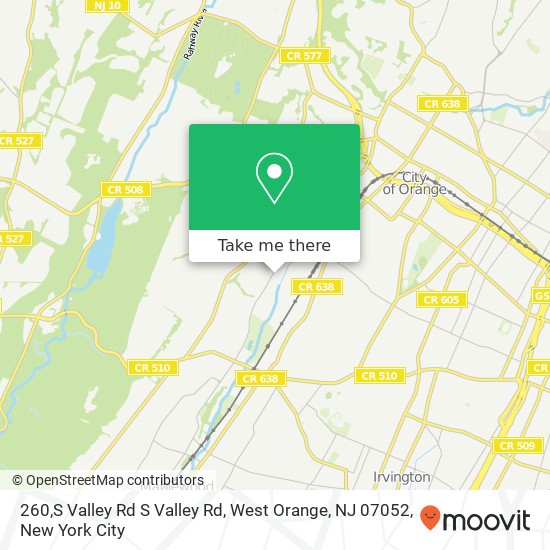 Mapa de 260,S Valley Rd S Valley Rd, West Orange, NJ 07052