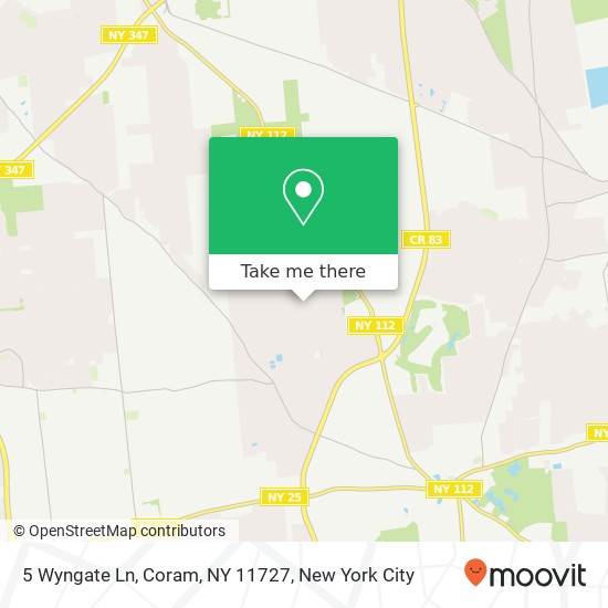Mapa de 5 Wyngate Ln, Coram, NY 11727