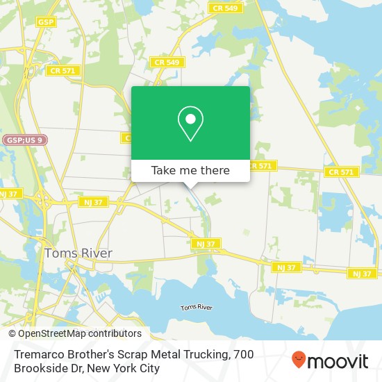 Mapa de Tremarco Brother's Scrap Metal Trucking, 700 Brookside Dr