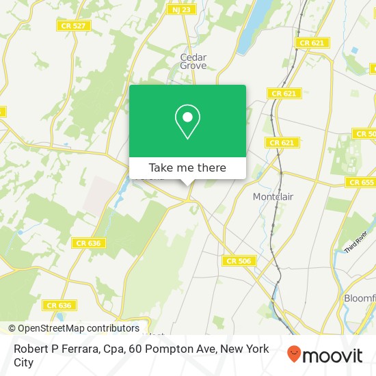 Mapa de Robert P Ferrara, Cpa, 60 Pompton Ave