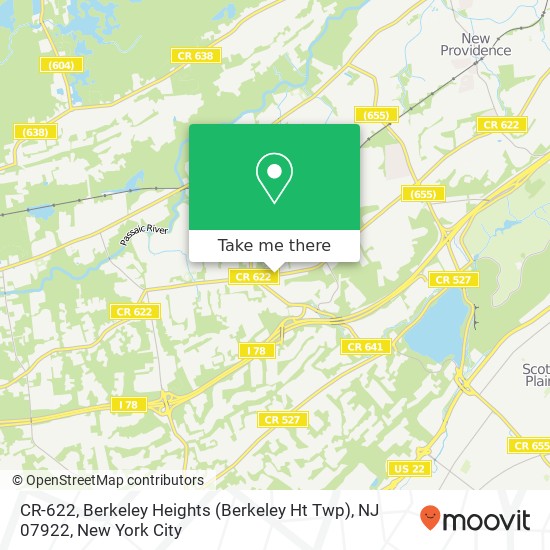 CR-622, Berkeley Heights (Berkeley Ht Twp), NJ 07922 map