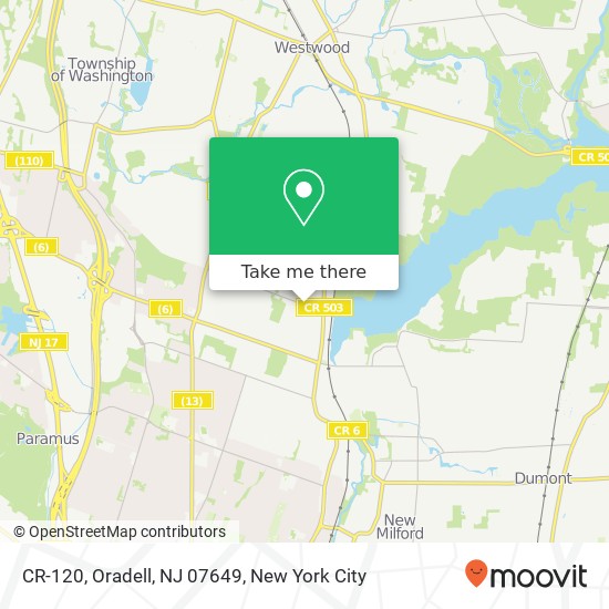 Mapa de CR-120, Oradell, NJ 07649