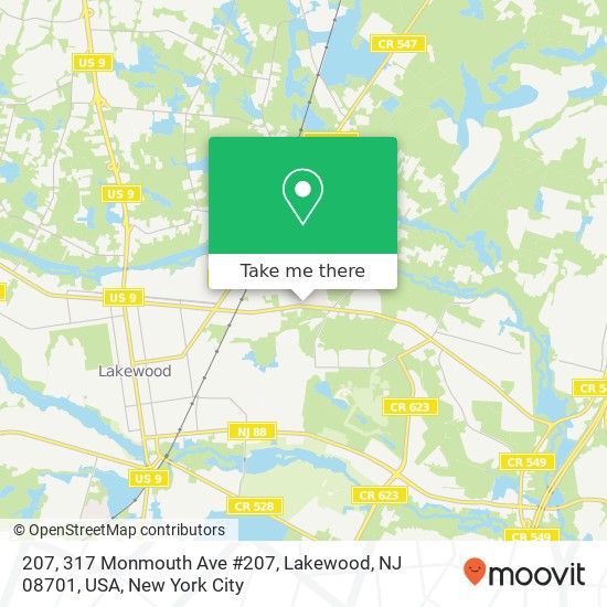 207, 317 Monmouth Ave #207, Lakewood, NJ 08701, USA map