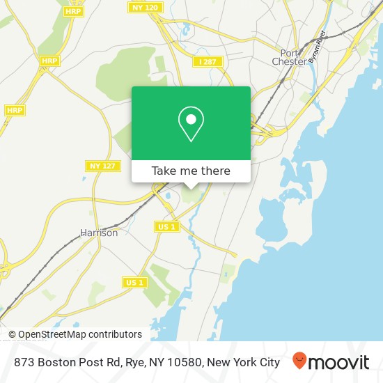 Mapa de 873 Boston Post Rd, Rye, NY 10580