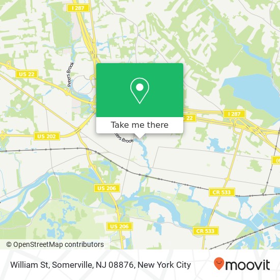 Mapa de William St, Somerville, NJ 08876